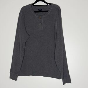 J. Crew Long-sleeve Thermal Henley Grey Men's Size Large